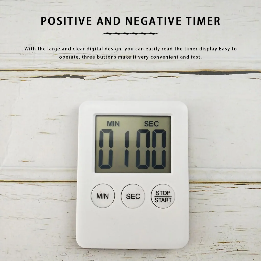 

Digital Cooking Timer LCD Display Baking Countdown Alarm Button Operation Kitchen Timer Built-in Battery Kitchen Timer Alarmer
