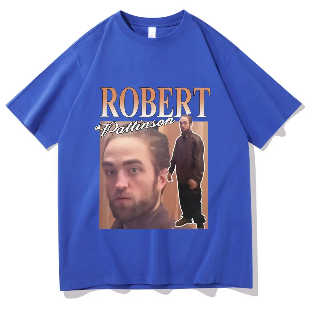 

2021 Hot Sell Robert Pattinson Standing Meme T Shirt Men Pre-shrunk Cotton Tee Short Sleeve Rob Tshirts Merch Hip Hop T-shirt