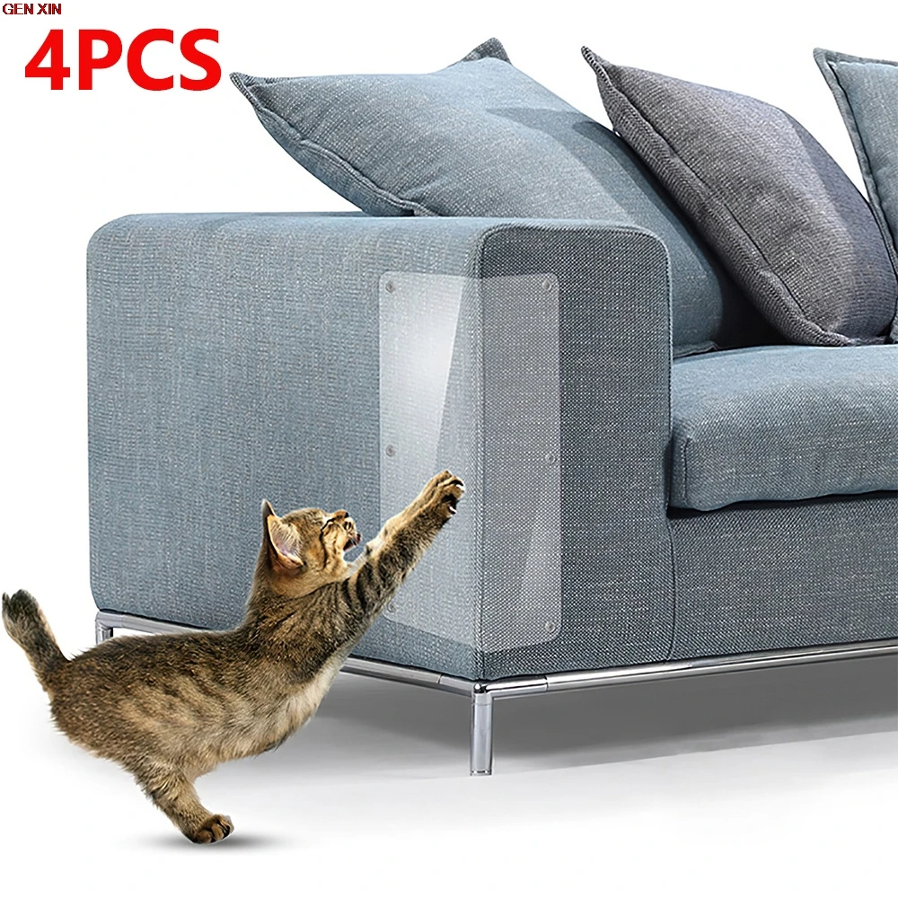 

Cat Supplies 4pcs/lot Couch Cat Scratch Guards Mat Cat Scraper Furniture Sofa Protector Flexible Vinyl Paw Pads Pet Furniture