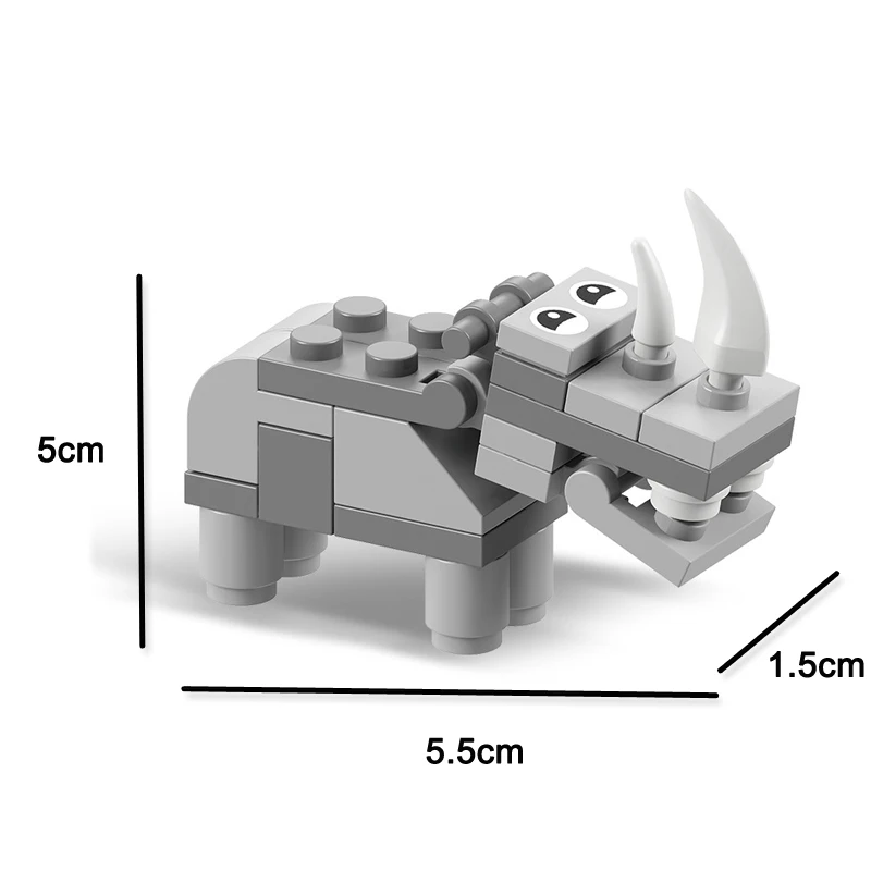 Конструктор Animal world 12 в 1 набор кирпичей слон лев совместимый с LEGO развивающая