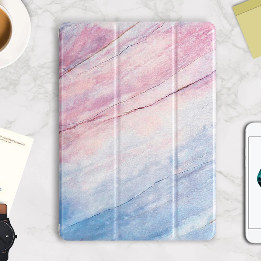 Чехол для iPad 9 7 2017 2018 мраморный чехол Air 1 мягкий силиконовый 2 подставка держатель