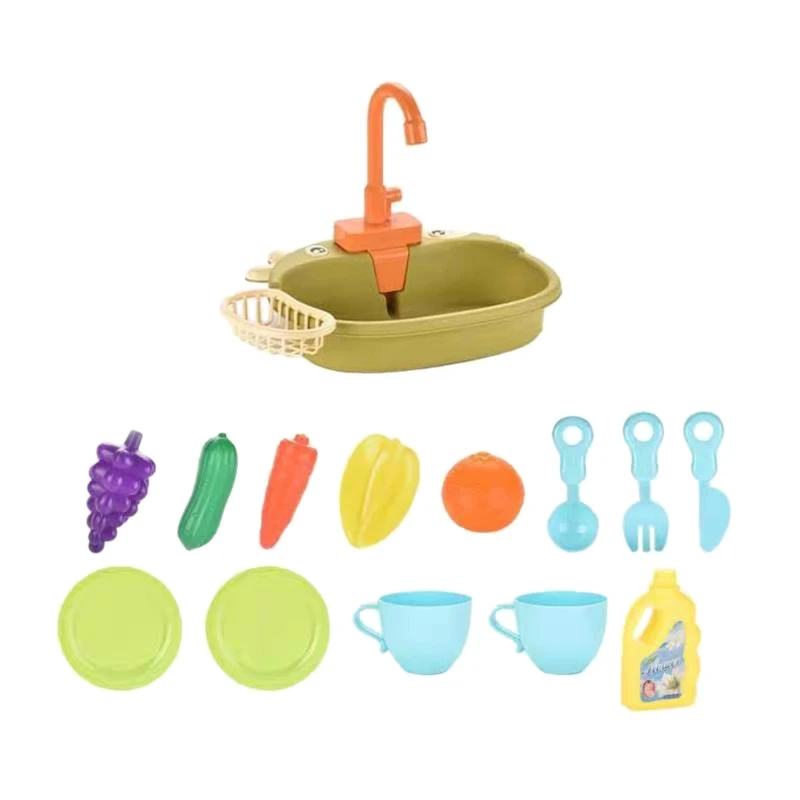 

Bird Bath Tub Feeder Bowl Parrot Automatic Shower Bathtub with Faucet Pretend Play Kitchen Sink Dishwasher Pet Toys