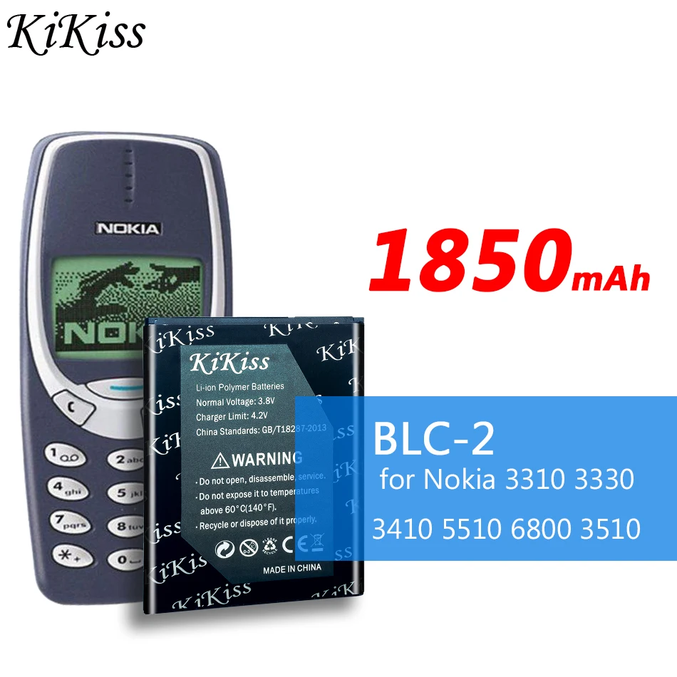 KiKiss Батарея для Nokia 3310 3330 3410 5510 6800 3510 8900 3120c 3250 6233 N93 9300i 9300 6290 6288 Asha 225 BLC 2 BP 6M BL