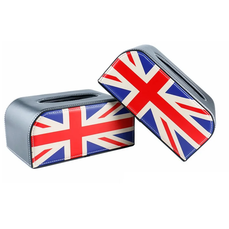 Красный Юнион Джек Печатный автомобиль коробка для салфеток блок бумажные