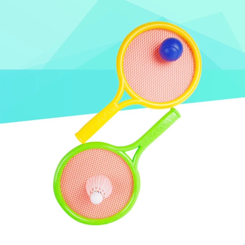 

2pcs Children Badminton Tennis Rackets Badminton Rackets Tennis Rackets with Tennis Balls(Random Color)