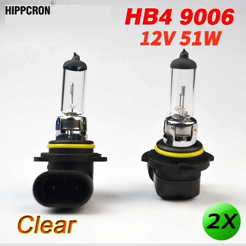 Hippcron 9006 HB4 12V 51W Автомобильные галогенные лампы прозрачное стекло автомобильные