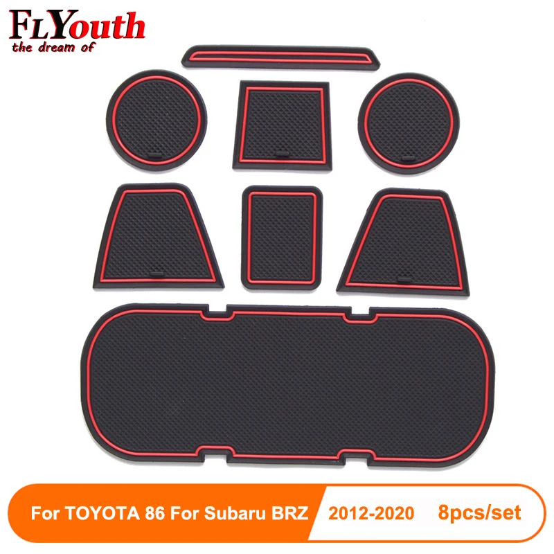 

Car Gate Slot Pad For TOYOTA 86 For Subaru BRZ 2012-2020 Interior Door Pad/Cup Non-slip mats red blue white 8PCS