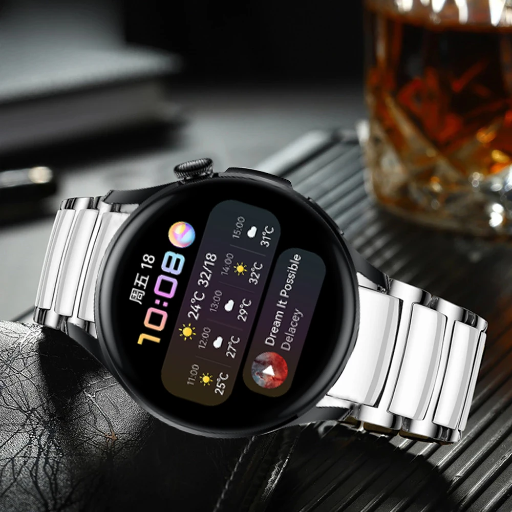 

Ремешок из нержавеющей стали и керамики для часов HUAWEI Watch 3, браслет для наручных часов Huawei Watch 3 GT 2e 46 мм HONOR Magic Watch 2 46 мм, 22 мм