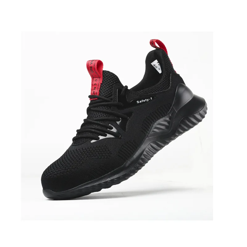 

Work Safety Shoes safe sneakers knit knitted anti-piercing man Men male female women lady big Plus size 36-48 Steel Toe footwear
