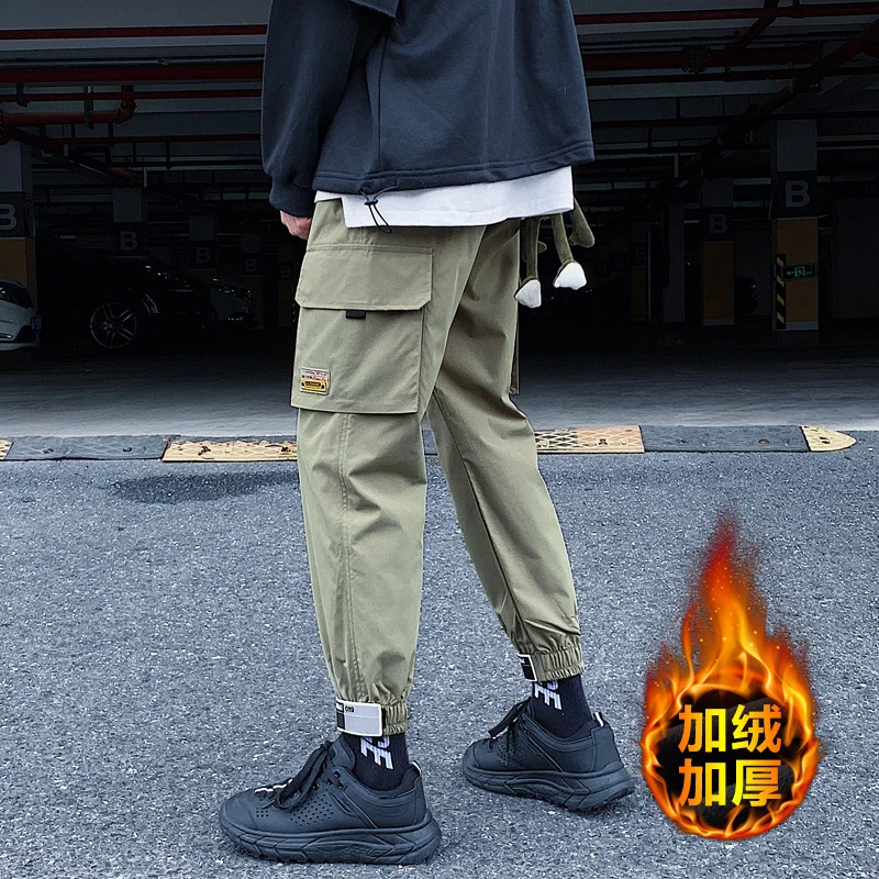 Liketkit мужские брюки карго зимние 2019 карманы одноцветные джоггеры хаки