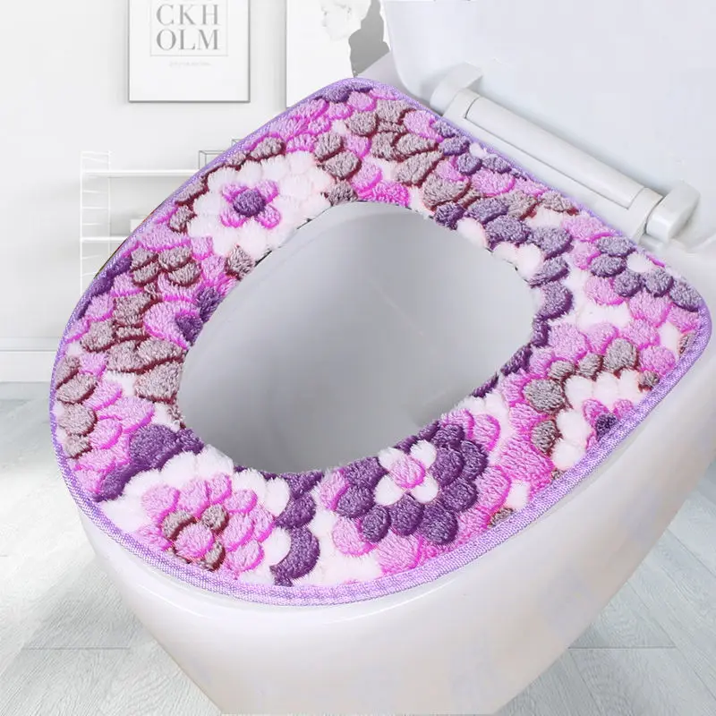 

Zipper Style Toilet Seat Cushion Modern Pastoral Style Toilet Ring Pad Washable Bathroom Washable Cushion Universal Toilet Seat