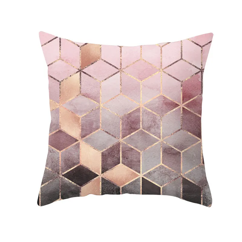 

Modern Geometric Throw Pillowcase Girls Pink Color Printing Decorative Cushion Cover Nordic Home Sofa Pillow Case 45x45cm P19