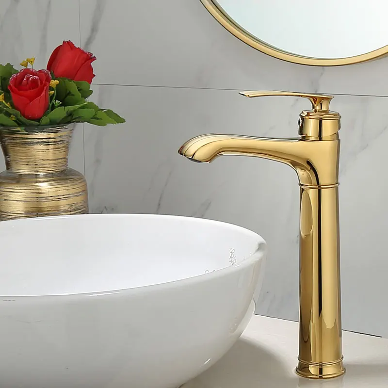 

Basin Faucet Bathroom single lever hot and cold Brass water Mixer Tap Gold Cat Foot Design Basin Water Sink Mixer crane