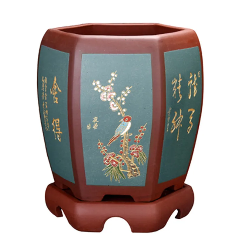 Раковина орхидеи из фиолетовой глины большая керамическая ваза для бонсая