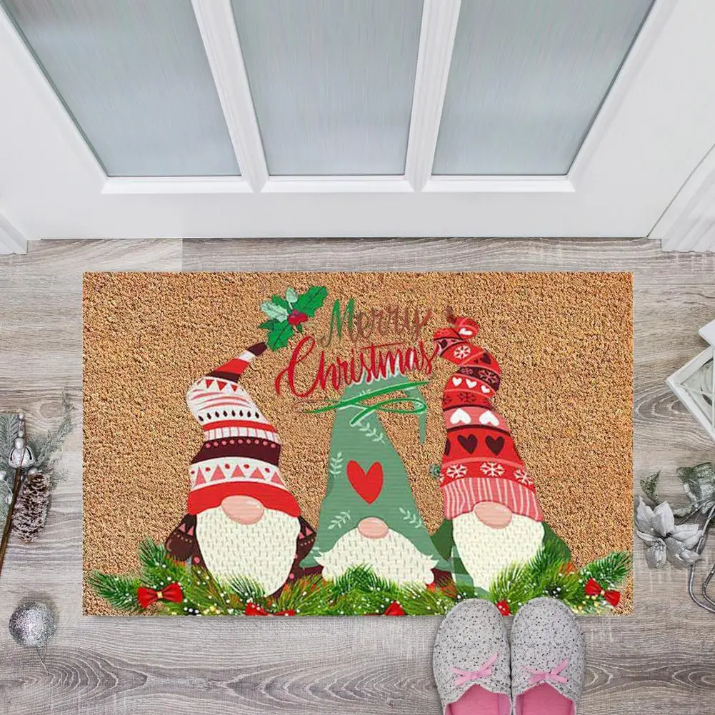 

Christmas Gnome Dwarf Doormat Welcome Sign Carpet Front Porch Rug Santa Claus Door Mat Xmas Home Decorations Ornaments