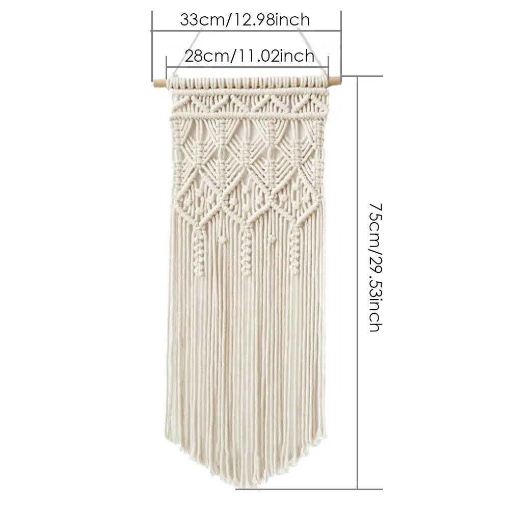 

Macrame Boho Tapestry Wall Hanging Hand-woven Home Decoration Accessories Nordic Art Tassel Apartment Dorm Room Decoration
