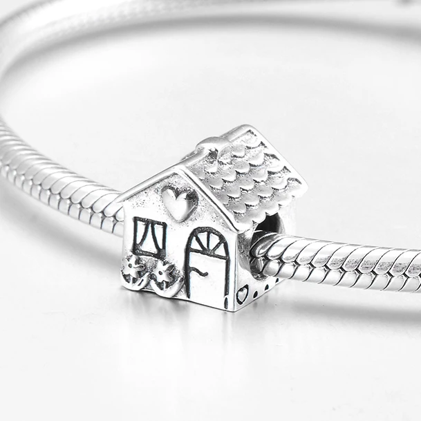 

925 Silver Charms House Castle Building Pendants Beads for Women Original Sterling Bracelets Bangle Fashion Jewelry DIY Making