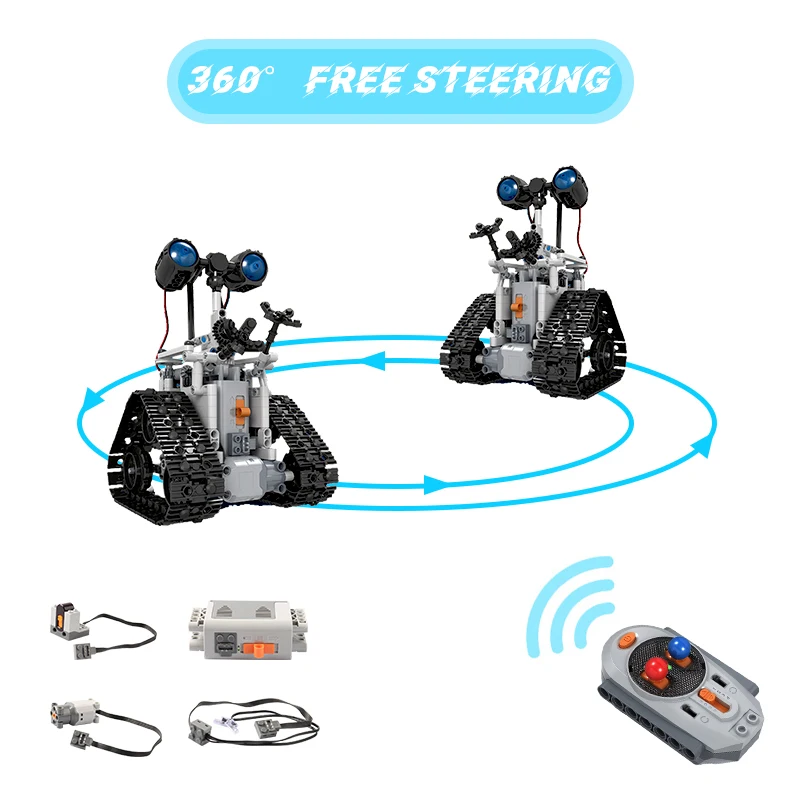 PUWEI 408PCS Creative Remote Control Robot Electric Building Blocks Technical Intelligent Bricks Children Toys Xmas Gifts | Игрушки и