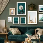 Настенная Картина на холсте, Северное освещение, Знак зодиака, абстрактный постер, принт замка, скандинавские постеры, украшение для гостиной