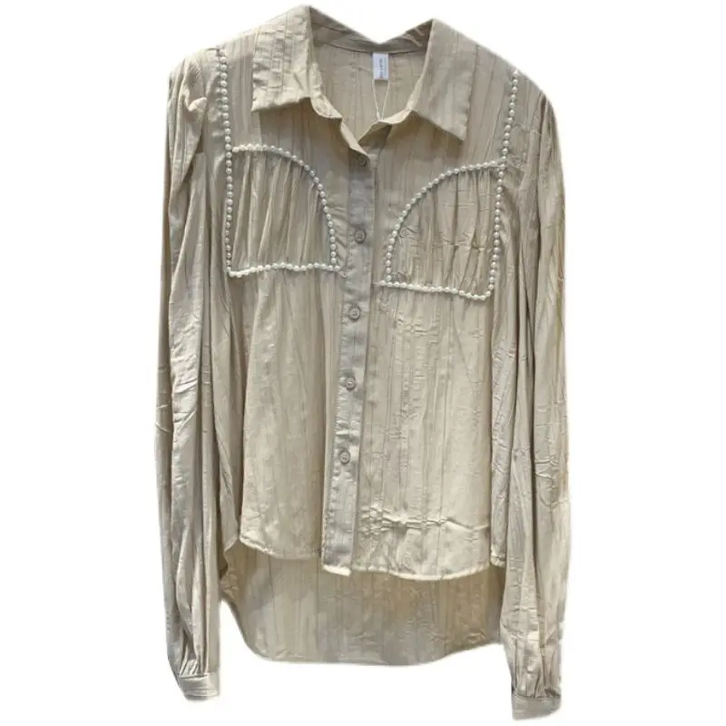 

Elegant Women's Long Sleeve White Blouse 2021 Chic Single Breasted Slim Shirt Top Ladies Casual Streetwear Office Wear Shirt