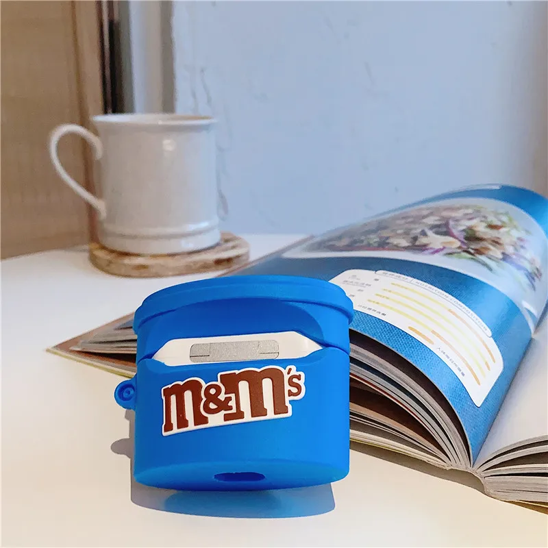

for airpods pro 3D Cartoon Candy Chocolate Bean Sugar Bowl Headphone silicon case for airpods 1 2 Wireless Headset cover gift