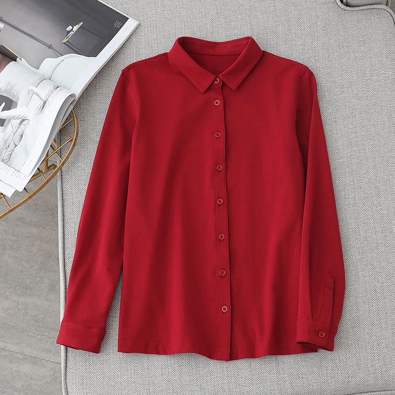 

Ladies' autumn shirt Design women's top Contracted joker Long sleeve dress SBZ069-SBZ077