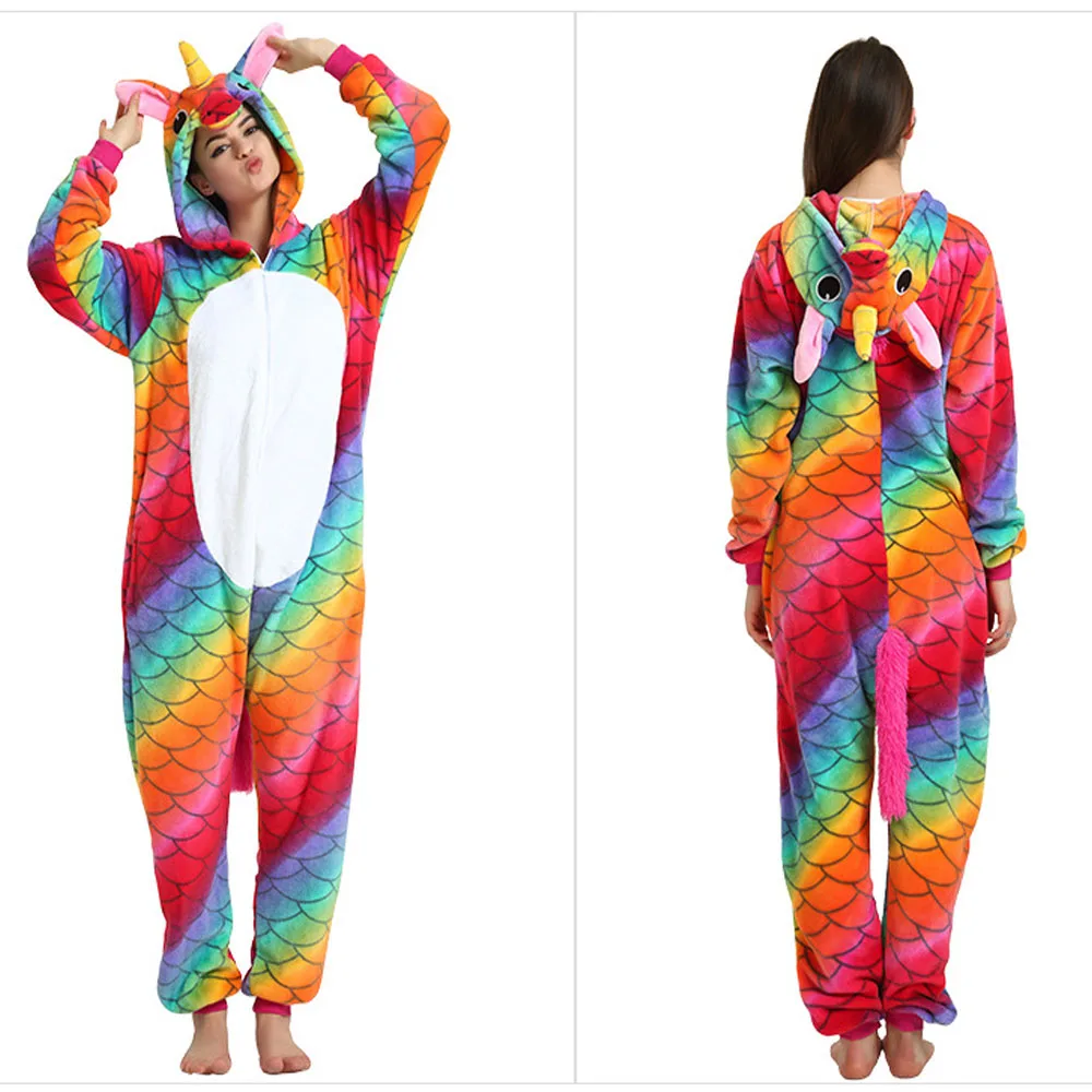 

Adult Anime Unicornio Pijamas Woman Nightie Hooded Jumpsuits Lion Reindeer Unicorn Adult Sleepwear