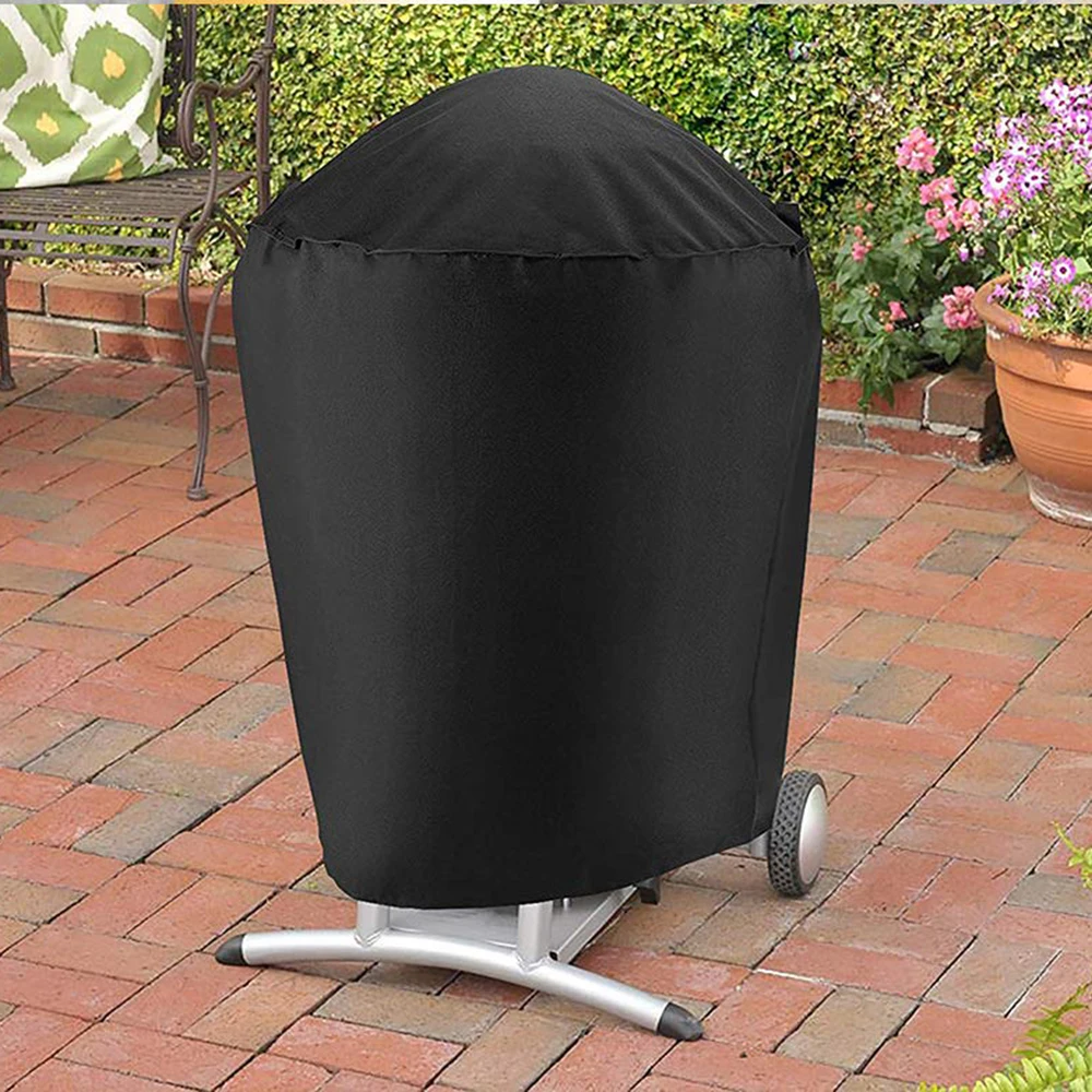 

Black Waterproof BBQ Cover Round Heavy Duty BBQ Grill Cover Weber Rain Barbacoa Anti Dust Rain Gas Charcoal Electric Barbeque
