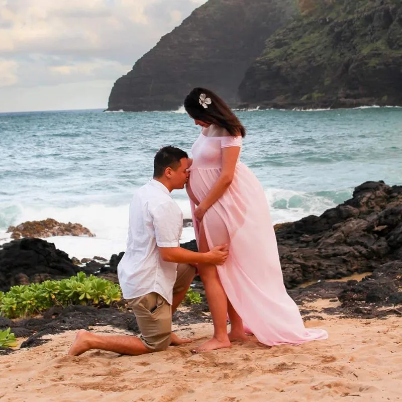 Хлопковые Платья для беременных с коротким рукавом фотосессии реквизит