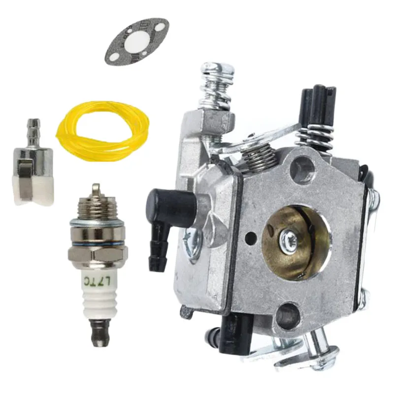 

5pcs Carburetor Carb Kit Gasket Spark Plug Fuel Filters Line For 4500 5200 5800 45CC Chainsaw Replacement Parts