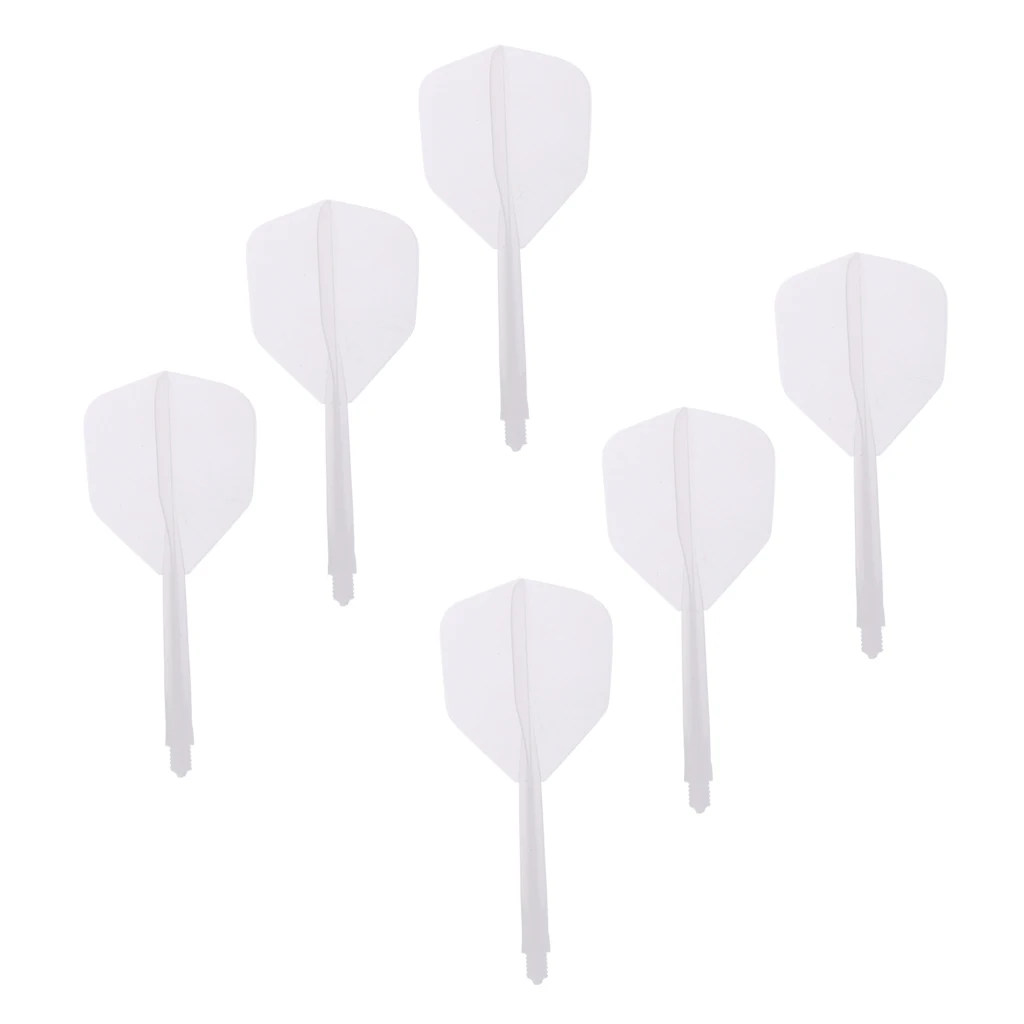 

12Pcs 2BA Thread Shafts With Transparent Flights, White & Black