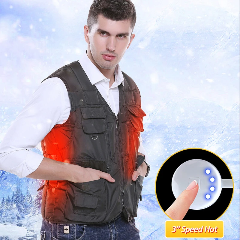 Мужской жилет из хлопкового волокна PARATAGO с инфракрасным подогревом и