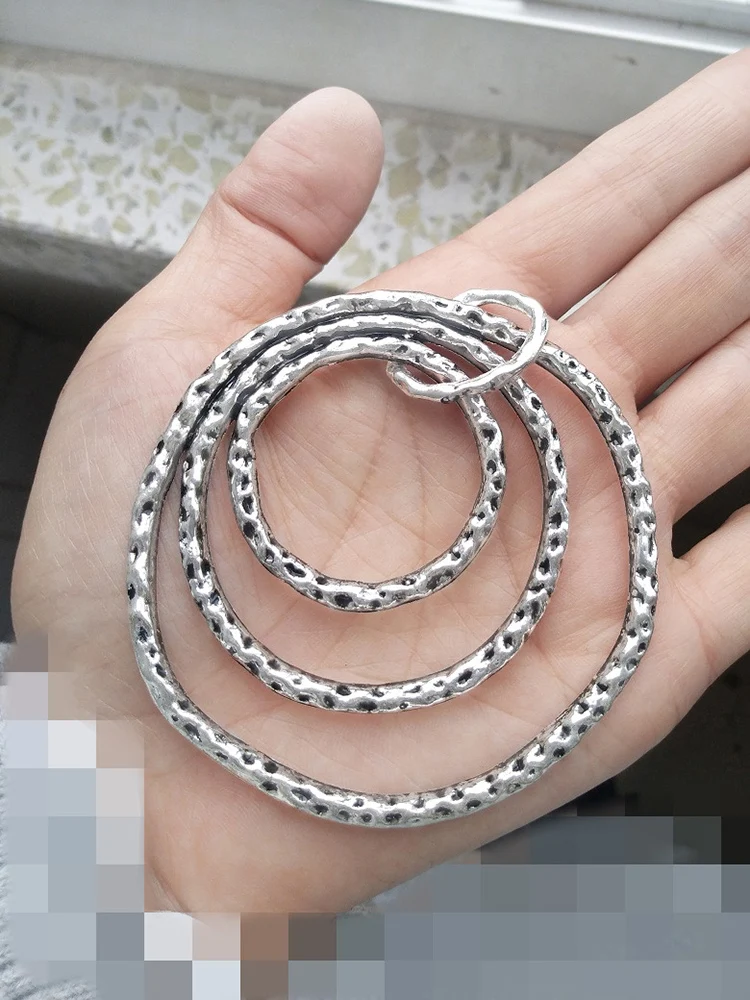 Подвески Серебряные в ретро стиле для ожерелий сделай сам веревка с открытым