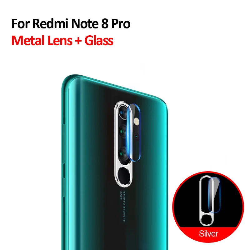 Закаленное стекло + металлическое защитное кольцо для Xiaomi Redmi Note 8t Защитная