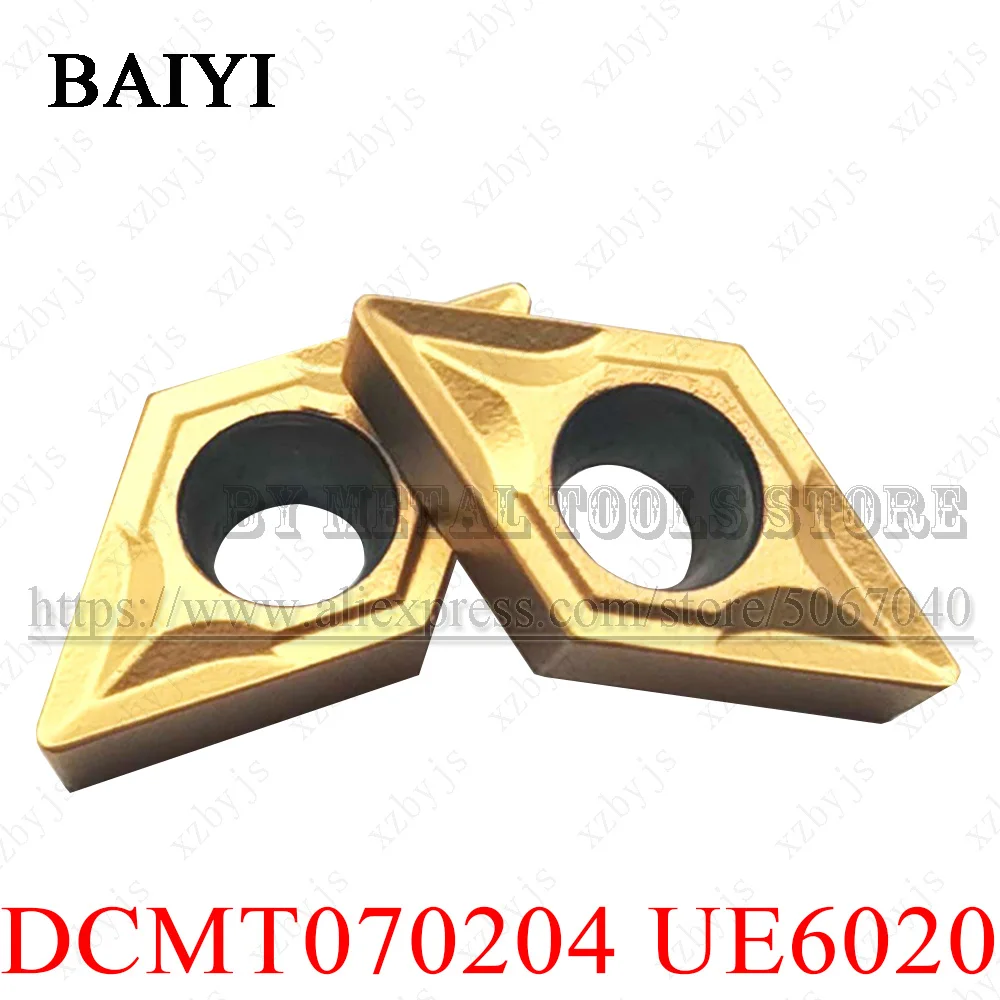 

10 шт. DCMT070204 UE6020 твердосплавные вставки, токарный резец DCMT 070204 токарные инструменты Фрезерный резак инструменты с ЧПУ