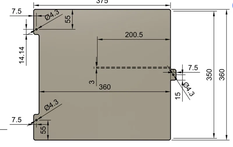 

Funssor BLV Cube 3 Point bed levelling MIC6 aluminum alloy build plate 6mm thickness 350mm x 350mm Bed