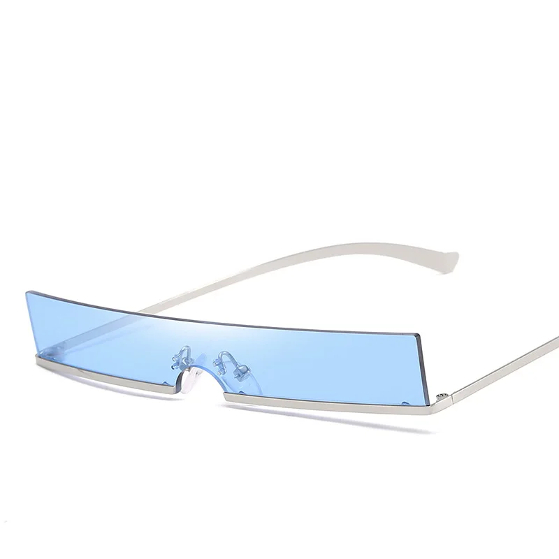 

Classic Rectangle Semi-Rimless Sunglasses Sexy Women Brand Designer Fashion Metal Frame Colorful Lens Sun Glasses UV400
