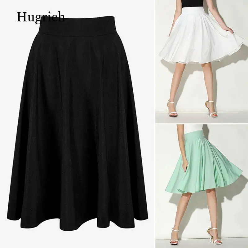 

New Summer Women Pleated Above-Knee Solid Mini Pleated Skirts Empire Slim Fashion Party Elegant Casual Beach Skirt