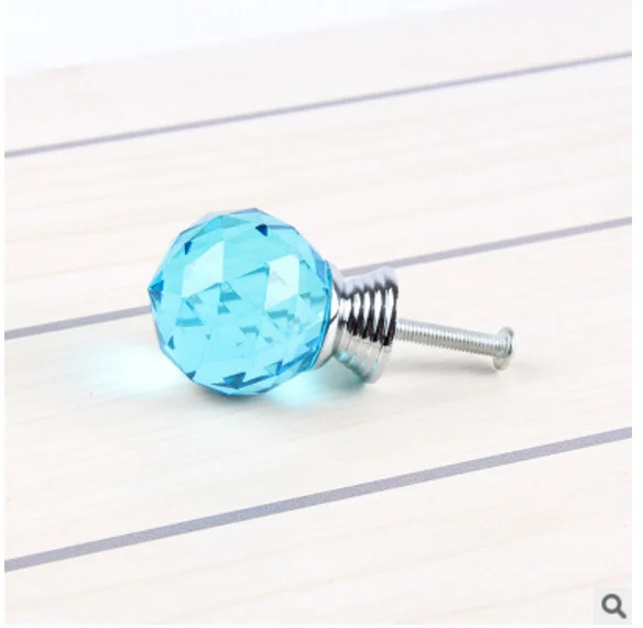 Мебельной дверцы ручка синего цвета с украшением в виде кристаллов пузырь