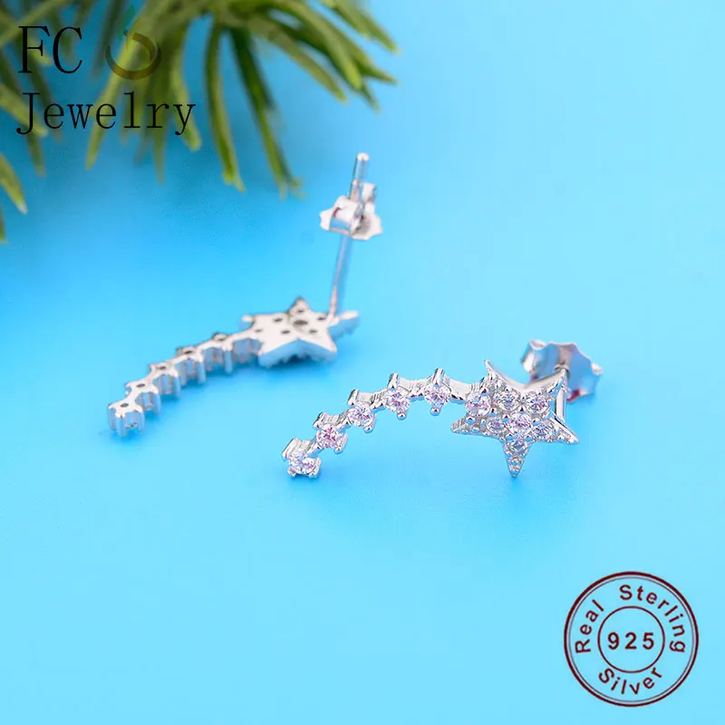 FC ювелирные изделия 100% Серебро 925 пробы панковские Геометрические линии звезда