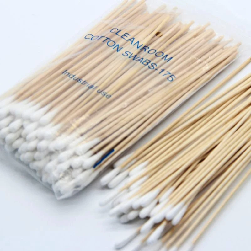 100/200 шт 6 дюймов с деревянной ручкой ватных тампонов одной головкой уборки