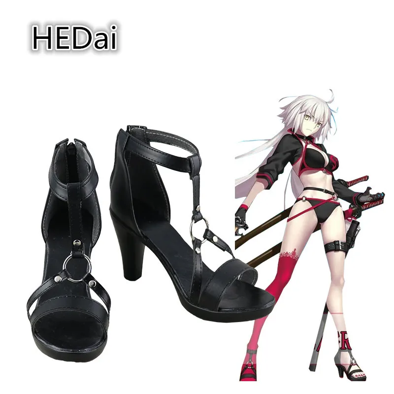 

Модный/большой заказ, одежда для косплея выполненная в стиле джинна д/д 'Арк, женские туфли черного цвета на высоком каблуке, обувь для коспл...