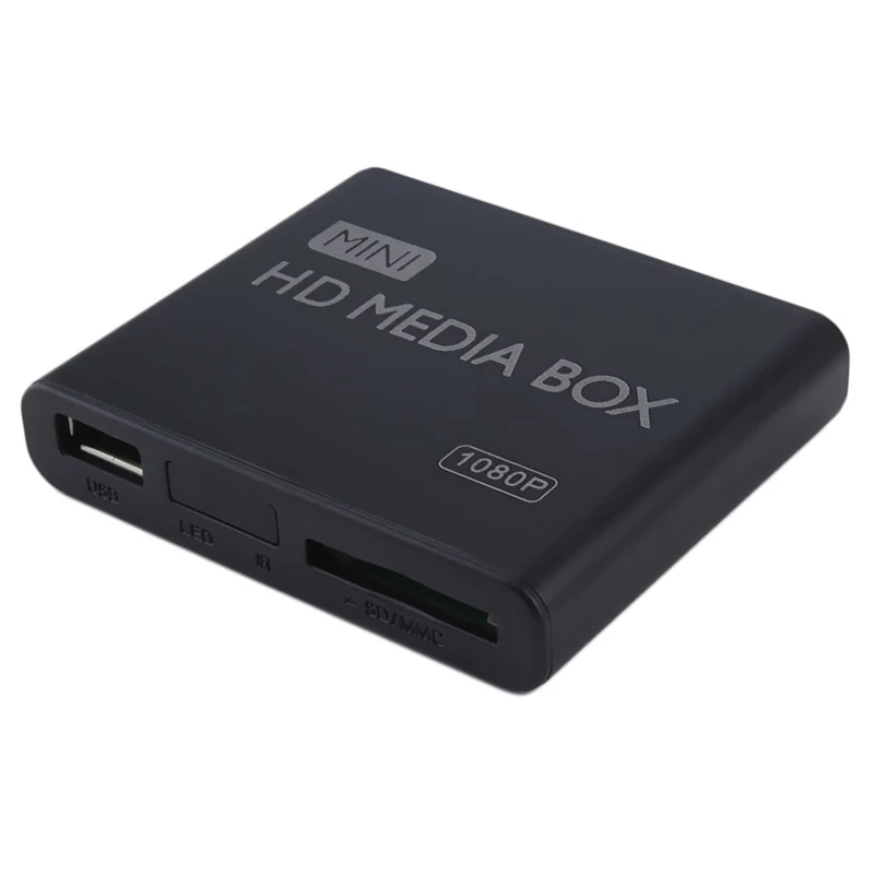 Mini Media Player 1080P HDD Box TV Video Multimedia Full HD with SD MMC Card Reader EU Plug | Электроника