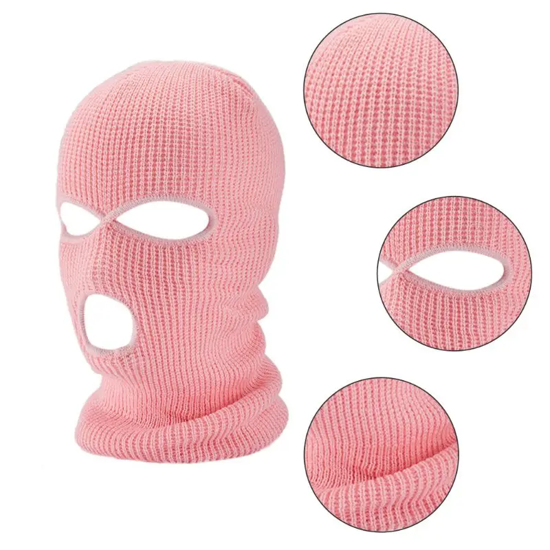 3 Hole вязанный чехол с полным лицевым покрытием Лыжная зимняя теплая велосипедная