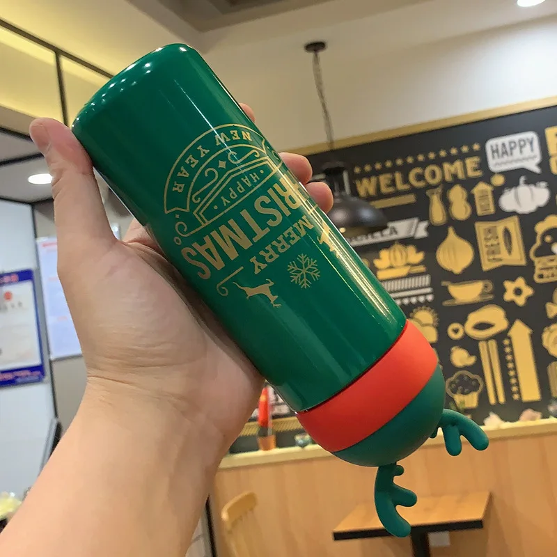 Рождественский вакуумный изолированный термос FUNBAKY бутылка из нержавеющей стали