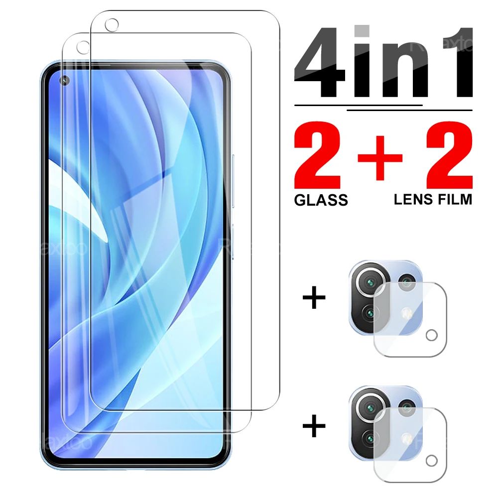 

4in1 защитная пленка из закаленного стекла для Xiaomi 11 Lite 5G Защитная пленка для экрана для Xiaomi 11 спутниковая 11 lite 5g 6,55 дюймов камера объектив защ...