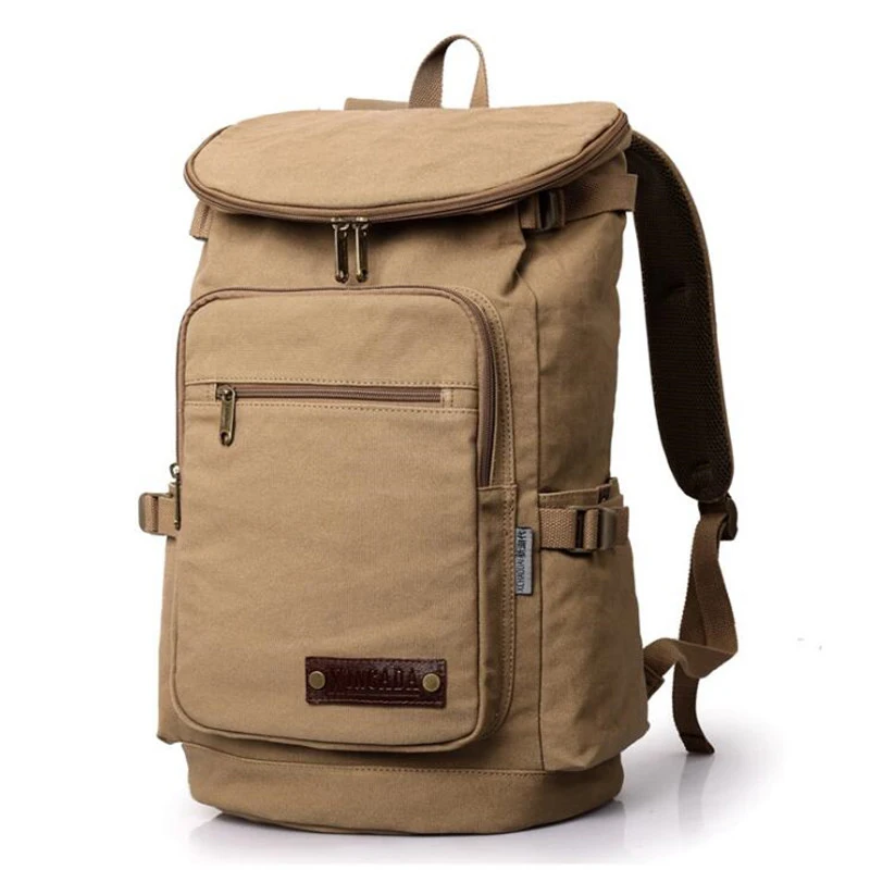 Винтажный холщовый рюкзак для мужчин и женщин 15 дюймов ноутбука мужской большая