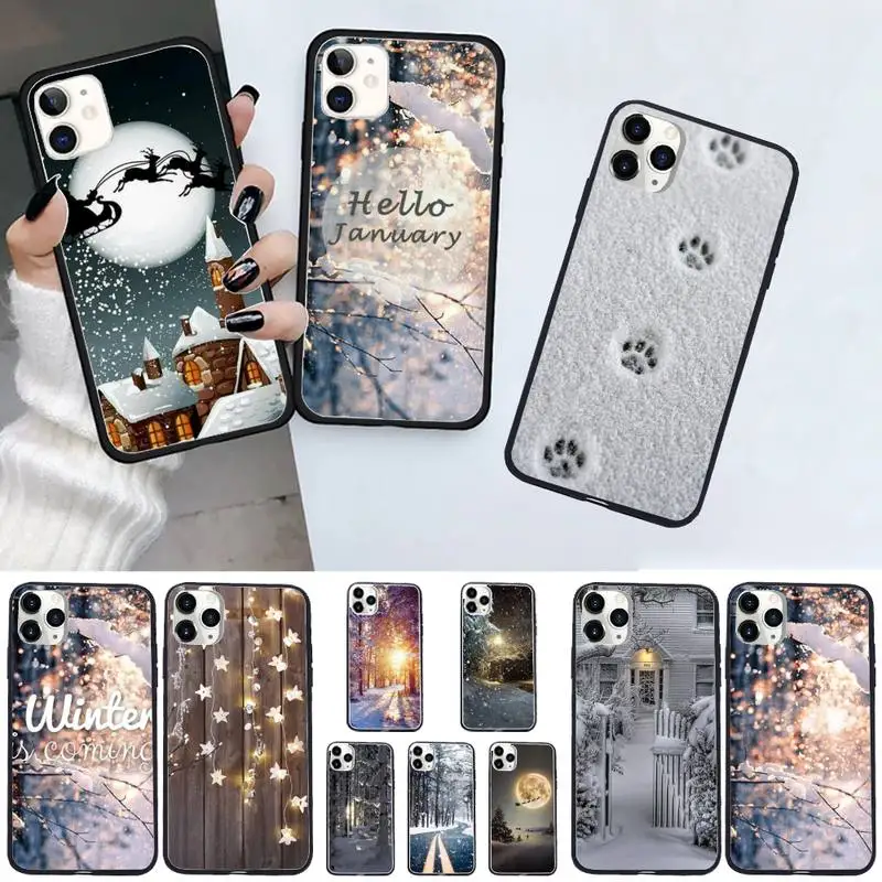 

Landscape Winter Snow pattern Phone Case for iPhone 11 12 mini pro XS MAX 8 7 6 6S Plus X 5S SE 2020 XR shell