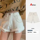 Abfer размера плюс 2021 летние короткие джинсовые Женские однотонные женские корейские шикарные женские брюки 5xl джинсовые шорты с высокой талией
