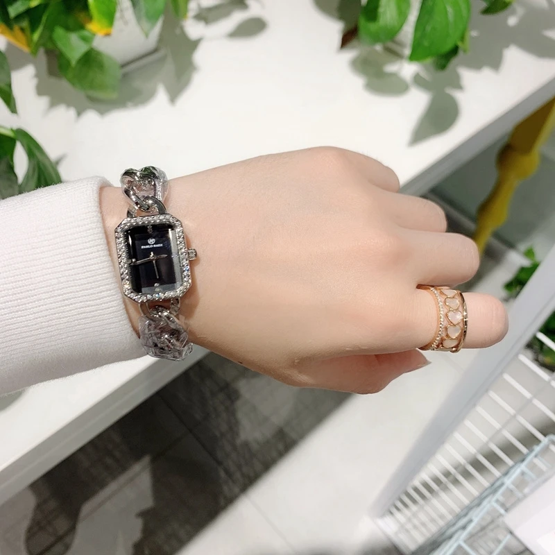 Часы женские квадратные кварцевые из стали | Наручные часы